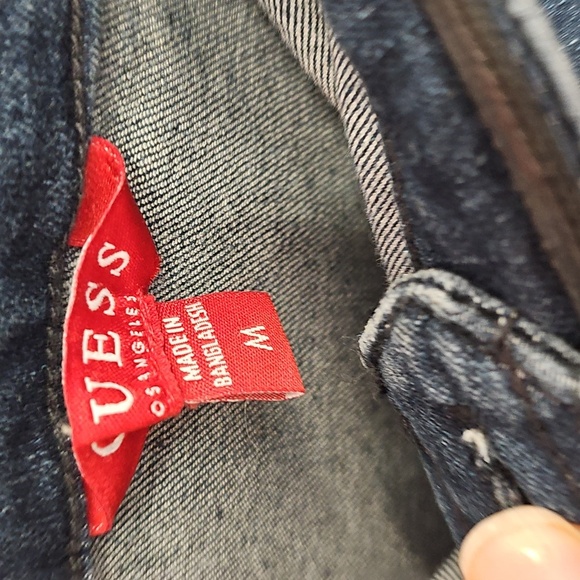 Guess, Strapless, Blue, Stretch, Denim, Jumpsuit, Vintage, 2000, Y2k, Festival - Picture 4 of 7